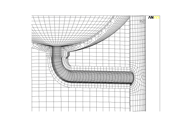 Finite element mesh closeup 2